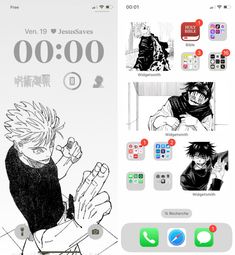 an iphone screen with some drawings on it