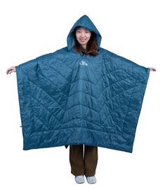 PRICES MAY VARY. 3M Thinsulate Insulation Filling, warm yet lightweight, powerful yet thin. It helps trap body heat, while allowing moisture to escape; Featherless, ECO-FRIDENDLY, a kinder alternative to feathers; Water Resistant, 100% Polyester, synthetic fibers absorb less than 1% of their weight in water; 20D nylon fabric, soft, skin-friendly, ultralight, durable, and windproof Multifunctional. With the buttons, removable hood and elastic straps, this blanket can be used as quilt, wearable po Quilt Poncho, Blue Blankets, Waterproof Poncho, Stadium Blankets, Poncho Shawl, Camping Blanket, Camping Bag, Outer Wear, Wearable Blanket