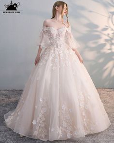 Only $188.99, Ball Gown Wedding Dresses Off Shoulder Ballgown Flowers Princess Wedding Dress Butterfly Sleeves #E8902 at GemGrace. View more special Wedding Dresses with Sleeves,Ball Gown Wedding Dresses now? #GemGrace To buy delicate gowns at affordable prices. Over 399 new styles added, shop now to get $10 off! All free shipping! Princess Style Wedding Gown Floor-length, Princess Style Floor-length Wedding Gown, Princess Evening Dress With Sweep Train For Wedding, Princess Style Evening Dress With Sweep Train For Wedding, Princess Style Wedding Dress With Fitted Bodice, Princess Style Wedding Gown With Sweep Train, Princess Style Bridesmaid Ball Gown Wedding Dress, Princess Style Floor-length Wedding Dress With Fitted Bodice, Princess Style Floor-length Wedding Dress