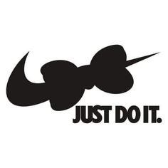 the word just do it is written in black on a white background with an image of a