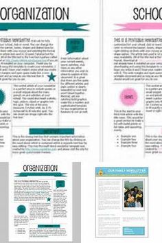 an image of a school brochure with different colors and font on the pages