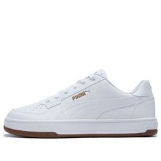 PUMA Caven 2.0 'White Gum' 392290-09 White Breathable Synthetic Skate Shoes, White Synthetic Skate Shoes For Sports, White Lace-up Skate Shoes For Outdoor, White Round Toe Skate Shoes For Outdoor, White Sporty Skate Shoes For Outdoor, White Low-top Skate Shoes For Outdoor, White Casual Skate Shoes For Outdoor, White Synthetic Sneakers For Outdoor, White Synthetic Outdoor Sneakers