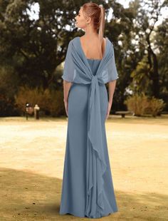 Sheath / Column Evening Gown Empire Dress Engagement Formal Evening Floor Length 3/4 Length Sleeve Jewel Neck Chiffon with Sleek Pure Color Dress Engagement, Dresses Quinceanera, Mob Dresses, Bridesmaid Dresses Prom, Empire Dress, Wholesale Dress, Jewel Neck, Wedding Bridesmaid Dresses, Quinceanera Dresses