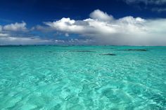 the water is crystal clear and blue