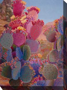 Outdoor Canvas Art 30x40 Painted Desert - My Backyard Decor Cactus Paintings, Outdoor Canvas Art, Painted Desert, Cactus Painting, Outdoor Canvas, Snow Ice, Desert Art, Desert Painting