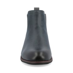 Introducing the Landon, this high-top Chelsea dress boot by Vance Co. features premium faux leather uppers that rise to the ankles with subtle top-stitching bordering the stretchy side panels. The stretch gore panel offers a classic design that you can pull on with ease. Mahogany faux woodgrain block heels and outsoles finish the look. Leather High-top Chelsea Boots For Work, Ankle-high Faux Leather Boots For Business, Formal Ankle-high Faux Leather Chelsea Boots, Faux Leather Chelsea Boots With Reinforced Heel For Work, Leather Work Boots With Heel Pull Tab, Leather Boots With Heel Pull Tab For Work, High Ankle Chelsea Boots In Faux Leather For Work, Faux Leather High Ankle Chelsea Boots For Work, High Ankle Faux Leather Chelsea Boots For Work