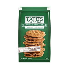 tate's cookies are stacked on top of each other