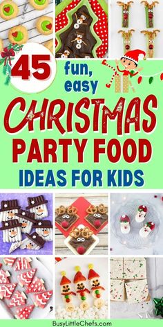 Try these easy, healthy Christmas snack ideas for party this holiday. 45 different Christmas toddler snacks & treats that everyone will enjoy! From themed pretzels, cute fruit skewers, pizza & more. Fun Christmas party food ideas for kids that’ll work well for preschool, kindergarten and school as well as at home. Plenty of healthy Christmas snacks & treats kids can make and keep them busy! Easy Xmas treats, Simple Christmas baking for kids. Easy christmas party food ideas for kids. Christmas Party Preschool Food, Food Christmas Crafts For Kids, Christmas Party Food Preschool, Christmas Kids Dessert Ideas, Kid Holiday Party Food, Kids Xmas Party Food Ideas, Toddler Christmas Snack Ideas, Christmas Dishes For Kids, Christmas Decorating Snacks