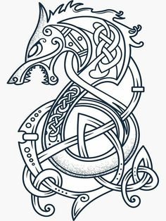 an image of a celtic dragon tattoo design