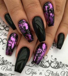 @pelikh_ ideas nails Spicy Nails, Stiletto Nail Art, Purple Nail Designs, Purple Nail, Summer Acrylic Nails, Foil Nails, Cool Nail Designs, Nails Short, Best Acrylic Nails