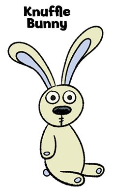 a cartoon bunny with the words knuffffe bunny on it's face