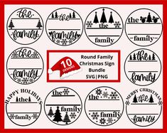 round family christmas sign svg files