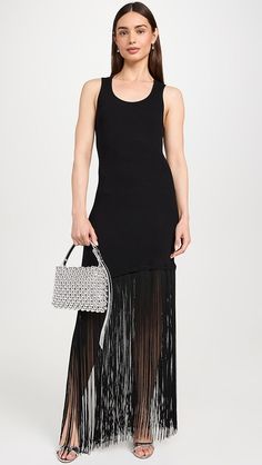 Shopbop - Designer Clothing, Shoes & Accessories Sequin Pencil Skirt, Chic Dress Classy, Garden Dress, Dress Classy, Black Tank Dress, Knit Mini Dress, Fringe Trim, China Fashion, Hem Dress