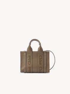 Chloé Mini Woody Tote Bag | Chloé US Chloe Logo, Mini Tote Bag, Green Item, Mini Tote, Green Bag, Leather Working, Evening Bags, Mini Bag, Soft Leather