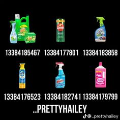 several different types of cleaning products are shown in this advertisement for pettyhealy