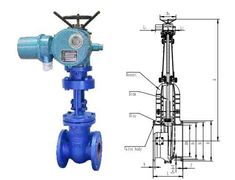 an image of a blue valve and drawing