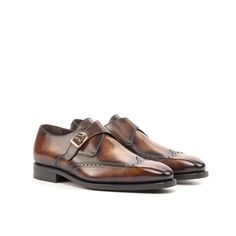 Rinos Single Monk Patina Shoes - Premium Men Dress Shoes from Que Shebley - Shop now at Que Shebley Patina Style, Staple Shoes, Leather Hardware, Goodyear Welt, Monk Strap, Handmade Shoes, Red Leather, Calf Leather, Calf Skin