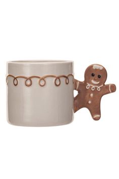 a ceramic mug with a ginger on it