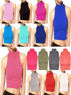 Product Specification Womens Summer Sleeveless Plain Turtle Neck Crop Top Ladies Comfy Pullover Short Top Item Conditions: New Womens Summer Sleeveless Plain Turtle Neck Crop Top  Ladies Comfy Pullover Short Top Very Good Quality Fabric To Use For All Occasions Style: olo Neck Crop Top Theme: Party Wear Pattern: Plain Sleeve type: Sleeveless Neck Style: Polo Neck Approx Length: Mini Available Colors: Please See The above Drop Down For Available Colors Available Sizes: UK 8-14, US 4-10 Material: Thema Party, Turtle Neck Crop Top, Cropped Tops, Cropped Tube Top, Polo Neck, Neck Crop Top, Turtle Neck Top, Short Tops, Womens Clothing Tops