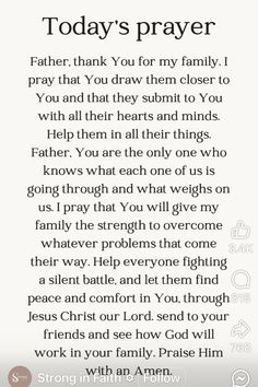 the prayer for today's prayer is shown in this screenshoter, which shows an