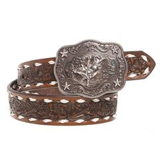 Nocona Floral Embossed Belt KIDS - Accessories - Belts M&F Western Products Western Womens Belt, Square Belt Buckle Western, Western Belt Buckles Rodeo, Belt Buckles For Women, Vaquero Belts, Western Belts Women, Custom Belt Buckles Westerns, Cute Western Belts, Belt Buckles Womens