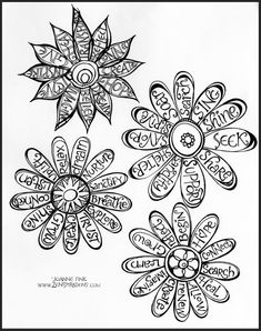 two coloring pages with flowers and the words love are in each one's letters