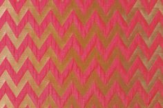 pink and gold chevroned fabric