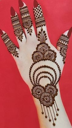 a hand with henna designs on it