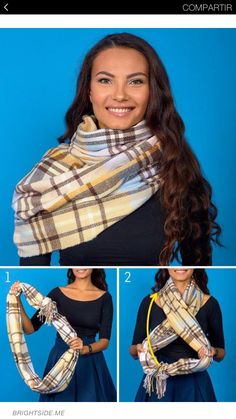 Scarf Wearing Styles, Ways To Tie Scarves, Tie A Scarf, Scarf Trends, Elegante Y Chic, Autumn Look, Over 60 Fashion, How To Wear A Scarf