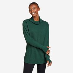 Women's Easy River Tunic | Eddie Bauer Versatile Fall Outdoor Tops, Versatile Long Sleeve Tops For Outdoor, Versatile Outdoor Winter Tops, Fall Layering Outerwear With Thumbholes, Casual Long Sleeve Tops For Travel, Eddie Bauer Women, Eddie Bauer, Color Options, Turtle Neck