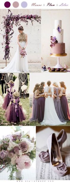 a collage of photos with different wedding colors