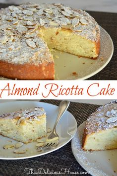 the almond ricotta cake is ready to be eaten