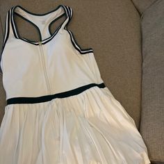 White One Piece Dress With Scoop Neck And Zipper And Built In Shorts. New Without Tags. Length From Waist To The Bottom Of The Skirt Is 16 Inches. White One Piece Dress, White One Piece, One Piece Dress, Pickleball, Piece Dress, Scoop Neck, Colorful Dresses, Tennis, Built In