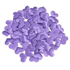 small purple hearts on a white background