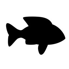 a black and white silhouette of a fish