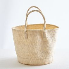 WOVEN SISAL BAG Eco-friendly Sand-colored Woven Beach Bag, Eco-friendly Natural Color Beach Basket Bag, Eco-friendly Natural Fiber Beach Basket Bag, Eco-friendly Straw Beach Bag With Top Carry Handle, Eco-friendly Rattan Basket Beach Bag, Natural Baskets, Everyday Tote Bag, Agave Plant, Everyday Tote