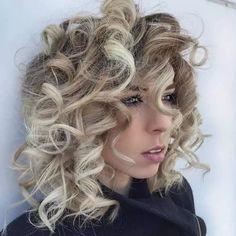 Curly Bob With Wispy Bangs Bangs Style, Face Framing, Hairstyles With Bangs, Curly Bob, Bangs