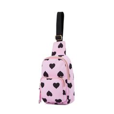 Transport your essentials in eye catching style with our heart print crossbody bag. The playful, all over heart design adds a fun, bold statement to your outfit, while the compact shape offers convenience and practicality. Featuring a secure zipper closure, your belongings stay safe while you're on the go. Whether you're running errands or heading out for a casual outing, this crossbody bag effortlessly blends fashion with function. Perfect for adding a touch of whimsy to your everyday look. Sling Bag Black, Olivia Miller, Target Clothes, Crossbody Messenger Bag, Heart Print, Sling Bag, Handbag Accessories, Purses Crossbody, Zip Pockets