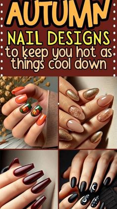 Leaf Nail Design, Aesthetic Nail, Fall Nail Trends, Daisy Nails, Spring Nail Colors, Seasonal Nails, Nail Design Ideas, Thanksgiving Nails, Fall Leaf