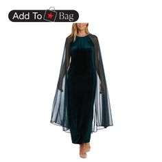 in stock Velvet Cape, Cape Gown, Velvet Gown, Dress Details, Round Neckline, Floor Length, Cape, Pick Up, In Store