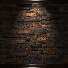 an image of a stone wall with a light coming from the top and below it