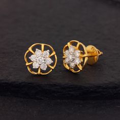 ⚫ These earrings made with natural diamonds in solid 14k yellow gold, ⚫ Solid 14k Yellow Gold Stud Earrings Pave Diamond Jewelry ⚫ Stud Earrings, Gold Earrings, Diamond Earrings, Fine Jewelry, Handmade Earrings ⚫ Special customize for mother's day, Anniversary, Birthday Gift, Valentine, Mother's Day Christmas. ⚫ Item Details: Gross Weight:- 2.369 Grams 14k Yellow Gold Weight:- 2.251 Grams Diamond Weight:- 0.59 Ct. Item Size:- 10 x 10 MM Item SKU:- AEOS-2018 Please let us know if you required oth Wedding Flower Earrings In 14k Yellow Gold, Yellow Gold Halo Design Earrings For Anniversary, Dazzling Diamond Flower Shaped Earrings For Formal Occasions, Dazzling Flower Shaped Diamond Earrings For Formal Occasions, Dazzling Flower-shaped Diamond Earrings For Formal Occasions, Gold Diamond Earrings With Halo Design For Formal Occasions, Formal Gold Diamond Earrings With Halo Design, Gold Round Flower Earrings For Anniversary, Classic Jewelry With Brilliant Cut In Flower Shape