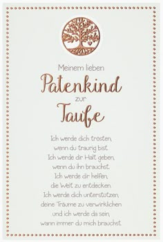 a card with an image of a tree and the words, meinen lien patein