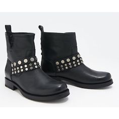 Frye Veronica Boot Studded Ankle Leather Pull On Moto Short Boot, Black Style # 3470968 Color: Black Size: Us 8 Pull On Ankle Boot Notched Sides Studded Accents Round Toe 100% Leather Upper Made In Mexico Excellent Condition Original Price: $345.00 Bundle And Save! Frye Veronica, Short Boot, Frye Shoes, Leather Pulls, Moto Boots, Black Style, Short Boots, Blue And Silver, Black Boots