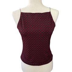 New Express Boat Neckline Casual Studded Cropped Party Tank Diamond, Size Medium Brand: Express Features: Boat Neckline, Sleeveless, Crop Top Color: Red, Diamond Size: Medium Approximate Measurements (Laying Flat): 16" Bust (Armpit To Armpit), 19.5" Total Length (Top Of Shoulder To Hem) Material: 92% Polyester, 8% Spandex Care: Machine Wash Cold, Line Dry Condition: New Without Tags *Please Compare Measurements To Your Body/Clothing* Actual Color May Vary Slightly Due To Lighting Conditions. Ple Fitted Halter Neck Top For Party, Fitted Halter Neck Party Top, Red Cami Top For Party, Red Fitted Top For Evening, Fitted Red Top For Evening, Fitted Halter Neck Top For Evening, Red Fitted Halter Neck Top, Fitted Red Halter Neck Top, Fitted Halter Neck Top For Formal Occasions