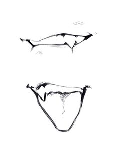 two drawings of different shapes on a white background, one is upside down and the other has