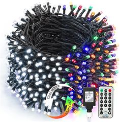 an assortment of christmas lights and remote controls