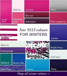 the new ss13 colours for winter are available in many colors and sizes, including pink, blue, purple, red, green, white