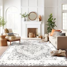 Nothing ties a room together better than a well-placed area rug. Hand-curated by Kelly Clarkson, this one showcases a distressed Oriental-inspired medallion pattern, finished in gray and silver hues that are perfect for traditional and French country aesthetics. It’s made in Turkey from polypropylene fibers, which are stain- and fade-resistant, so you don’t have to worry about spills from little ones or leaving it in the sun. Plus, it has a medium 0.3'' pile height that adds some padding underfo Kelly Clarkson Home, Medallion Pattern, 6x9 Area Rugs, Austin Design, Rug Black, Kelly Clarkson, Flooring Options, Washable Area Rugs, Rug Sale