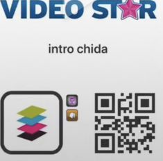 the video star logo is displayed in front of a white box with qr code on it